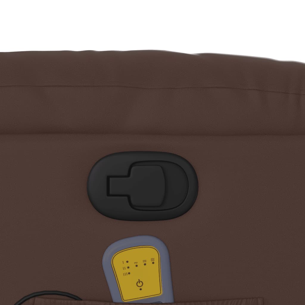 Folding massage chair, brown, ecological leather