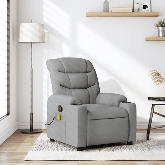 Folding massage chair, light grey, textile