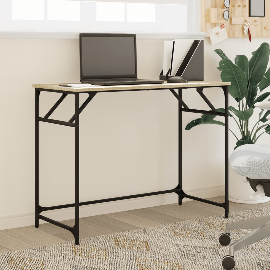 Sonoma oak desk 100x45x76 cm wood/electrostatically painted steel