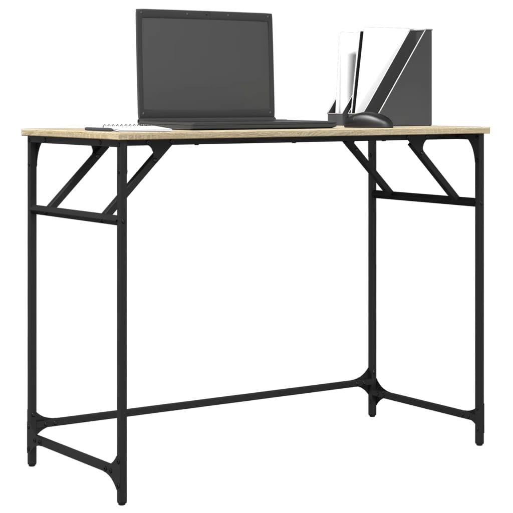 Sonoma oak desk 100x45x76 cm wood/electrostatically painted steel